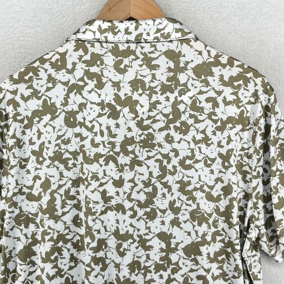 MICHAEL KORS Shirt Men L Golf Polo Short Sleeve Floral Camo Performance Olive - Picture 8 of 13